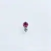 Pendientes de aleación de titanio ASTMF-13 ultrapequeños de circonita con forma de cacahuete, pendientes de piercing labial de titanio G23 con rosca interna de circonita