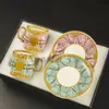 Taza y Platillo de Café Fanjia Estilo Europeo Transfronterizo Juego de Té de la Tarde Estilo Británico Estilo Retro de Lujo Ligero Taza de Café de Alto Valor Taza de Agua