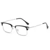 Armazón de Gafas de Media Montura Browline Armazón Pequeño para Hombre 2265 Gafas para Miopía Armazón de Gafas Browline Ultraligero Tr90 Gafas Anti-Luz Azul Sin Graduación