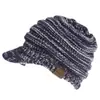 Ventas Directas de Fábrica nuevo gorro de visera vacío de otoño e invierno para mujer multicolor opcional gorro de lana con visera para mujer CC en stock lote
