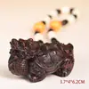 Piezas de mano de palo de rosa talladas, Coleccionables de cuerno de rinoceronte y palo de rosa, Adornos Pixiu, Calabaza, Tortuga Dragón, Tortugas de la Fortuna talladas