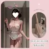 Lingerie Sexy, Estilo Fofo de Empregada, Com Aro e Efeito Push-Up, Uniforme Quente, Pijama Sedutor, Vestido Atacado Qqny para Noite de Namoro