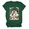 Amazon eBay sitio independiente de moda y único para mujer camiseta de manga corta con cuello redondo de flor fantasma murciélago