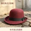 Chapéu de hambúrguer Chaplin para outono e inverno ao ar livre transfronteiriço, chapéu oval de feltro de lã unissex, chapéu vintage de dança de rua mágica jazz