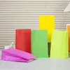 Bolsa de Papel Kraft de Fondo Cuadrado Colorida Bolsa de Empaque de Boca Plana para Alimentos Bolsa de Papel Kraft para Almacenamiento de Dulces, Bocadillos, Joyería Lista para la Venta