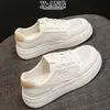 Sapatos Brancos de Cadarço em Couro Genuíno Femininos Solado Macio Confortáveis Sapatos Individuais Verão Malha Respirável Casuais Esportivos Tênis