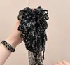 Prendedor de Cabelo de Fita Floral Personalizado (Novo Estilo Primavera/Verão) Mordedor de Tubarão para Rabo de Cavalo Meio Preso É Elegante e Inteligente