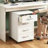 Archivero, mueble de almacenamiento bajo escritorio para estación de trabajo de oficina, gabinete lateral pequeño móvil tipo cajonera con cerradura, mueble bajo