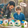Amazon Cross-Border Temu Brinquedos e Artesanato de Casa de Pássaros de Madeira Crianças DIY Pintado Montado Casa de Pássaros Ninho de Pássaro de Madeira