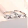 Anillo de Pareja para Hombres y Mujeres Anillo de Compromiso con Diamante Nicho Todo Fósforo Anillo para el Dedo Moderno Simple Anillo Abierto de Amor Entrelazado