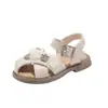 Sandalias de Princesa con Lazo para Niñas 2026 Primavera/Verano Nuevos Zapatos Infantiles para Niñas Suela Suave Moda Zapatos Cerrados de Cuero
