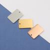 Espejo de acero inoxidable rectangular con agujero interior, etiqueta pequeña, accesorios de joyería para bricolaje, colgante láser brillante, gran oferta, disponible en stock