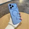 Capa Magnética de Celular em Acrílico Azul Geleira 18PRO Vinho Borgonha Case Magnético para Celular Borgonha