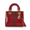 Bolso de mano de alta calidad para mujer, bolso Lady Dior de cocodrilo, bolso de mano para dama, bolso de hombro y bandolera versátil de moda europea y americana para mujer