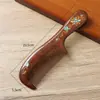 Peine de Sándalo Negro Dorado Pintado Arte de Laca Hecho a Mano Peine de Madera Cabello Suave Peine de Madera Especial para Mujeres con Logo Grabado Regalo