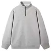 Nuevo modelo 2026 sudadera versátil de negocios casual con cuello alto y media cremallera, forrada de polar, 420g, unisex