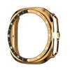 Capa de PC com escala bicolor galvanizada vazada, adequada para Samsung Watch9 Ultra2 47mm, moldura de casca dura semi-fechada