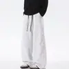 Pantalones de Chándal Curvos de Moda Versátiles Estilo Americano Vintage para Hombre, Pantalones Rectos Casuales de Corte Holgado para Hombres Jóvenes