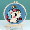 Bordado Poke Ruso Bordado a Mano DIY Paquete de Material Pintura con Lana Bordado en Pareja Poke Poke Poke Poke Show Aguja