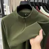 Camiseta térmica de alta calidad de doble cara con mangas largas, sudadera deportiva cálida para hombre con media cremallera, sudadera con capucha de forro polar para exteriores, venta al por mayor