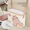 Contenedor de almacenamiento para coche Capibara Cuero Impermeable Fácil de Limpiar Caja de almacenamiento para coche Cubo de basura para coche de Caricatura Capibara