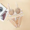 Conjunto de sujetador push-up de encaje sexy, lencería ultra delgada transpirable anti-flacidez, sujetador estilo deseo puro de la fábrica original