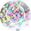 Fatias Coloridas de Argila Macia Desenhos Animados de Frutas Letras em Inglês Perfuradas Conjunto de Argila Macia Material de Argila Macia para Pulseira