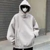 Sudadera pesada gris con botones y cuello alto para hombre, chaqueta con capucha para primavera y otoño, nuevo modelo 2006, camiseta básica de marca juvenil moderna