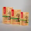 Bolsa de Papel Kraft Autosellable Autoportante Ventana Esmerilada Alimentos Fruta Seca Té Bolsa de Embalaje Bolsa Autosellable de Papel Kraft Venta al por Mayor