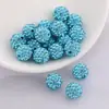 Contas de Argila Transfronteiriças Novas Mais Vendidas com Strass, Contas Redondas Coloridas Cheias de Strass, Acessórios para Colares Artesanais, Componentes de Contas Redondas Atacado