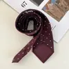 Corbata de Puntos Borgoña Coreana Estilo Retro Old Money Celebridad de Internet Bufanda Versátil Cinturón Accesorio de Cuello de Moda Casual de Múltiples Usos
