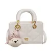 Bolsa pequena com matelassê de losangos feminina 2026 verão nova versátil bolsa de ombro única bolsa transversal bolsa de mão super quente requintada bolsa quadrada pequena