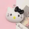 Resina Artificial Lindo Dibujo Animado Cabeza de Gatito Cabeza de Animal Pequeño Colgante Bolso Llavero Colgante Accesorios para Joyería DIY
