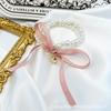 Rosa Amor flor arco strass pérola anel de cabelo pulseira moda indústria pesada organza intestino grosso anel terno
