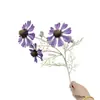 Flor artificial com 3 cabeças, textura aveludada, crisântemo de ráfia realista, flor artificial de alta qualidade, decoração de casa realista, comércio exterior transfronteiriço