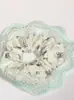 Elástico de Cabelo Scrunchie Listrado com Renda Estilo Coreano para Mulheres, Acessório de Cabelo Suave e Elegante, Elástico de Cabelo Scrunchie Estilo Coreano