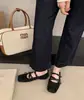 Zapatos Planos de Ballet Vintage de Cuero con Hebilla para Mujer que Aumentan la Altura Interior, Zapatos Mary Jane Nariz de Cerdo para Mujeres Menudas