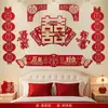 Decoração de Parede de Fundo de Sofá com Palavras Felizes de Casamento Decoração Suspensa Longa com Palavras Felizes Conjunto de Layout de Atmosfera para Sala de Estar de Homens e Mulheres Casa Inteira