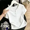 Camiseta de Manga Corta de Moda para Mamá para Mujer Verano 2026 Nueva Elegante de Cuello en V Versátil Superior Talla Grande Holgado Adelgazante Superior