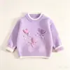 Suéter de terciopelo coreano para niñas, estilo de dibujos animados, nueva moda de otoño e invierno, top lindo y cálido para niños, suéter de bebé niña