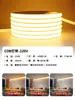 Tira de Luces Cob para Exteriores Impermeable Súper Brillante Luz Cálida Ambiente Autoadhesiva Techo de Sala de Estar Hogar Led Tira de Luz Suave Alto Voltaje 220V