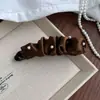 Tan Chic~ Pinza de Plátano Pequeña de Perlas Pinza Vertical Pinza Sencilla para Cola de Caballo Pasador de Gama Alta Accesorio Coreano Elegante para el Cabello Tocado Ins