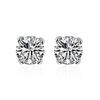 Brincos de Ouro Europeus e Americanos com Cravação de Diamante de Quatro Garras, Brincos Simples de Zircônia Europeus e Americanos Atacado Lknspce096