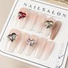 Celebridad de internet nueva aleación candado corazón joyería de uñas al por mayor Fanxing amor cristal Corazón Torcido Diamante decoraciones de uñas diy