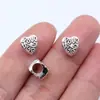 9X8Mm 1.2g Prata Antiga DIY Colar Pulseira Acessórios Contas com Furo Grande e Pequeno Contas Coração de Amor com Furo Grande