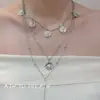 Collar de Borlas Redondas de Plata Multicapa Retro Moda Apilado Subcultura Sexy Elegante Cadena para Clavícula Nuevo Estilo 2025