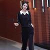 Elegante conjunto de sudadera para mujer, estilo occidental, popular en otoño, ropa deportiva antiedad, conjunto informal con pantalones anchos.