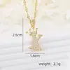 Acessórios de Joias Amazon Joias com Zircônia Incrustada em Cobre Colar com Pingente de Coroa Simples de Camada Única 26 Letras do Alfabeto Inglês