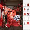 Nueva decoración de habitación de bodas estilo chino, accesorios para sesión de fotos para la sala de estar de la nueva casa, soporte de tablero KT para hotel, bata de mañana para la novia, artículos decorativos
