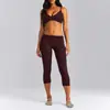 Nuevo conjunto de yoga transfronterizo que realza la figura y el busto, con sujetador deportivo y pantalones capri plegables para fitness y Pilates, conjunto de secado rápido